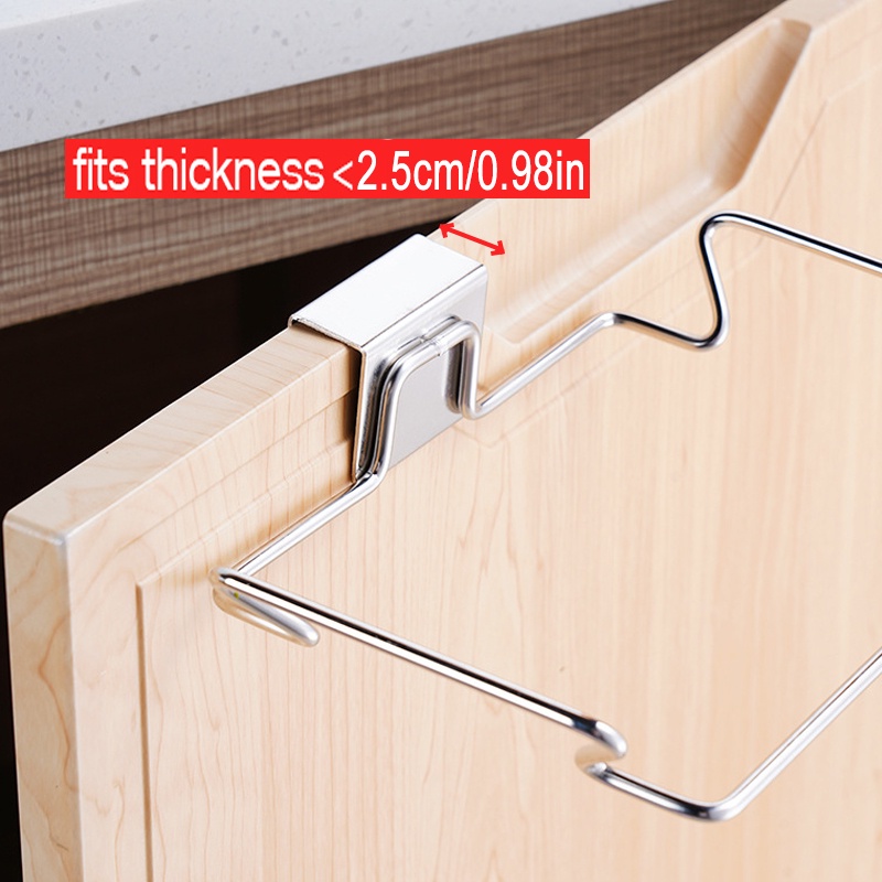 Rak Holder Kantong Sampah Besar Dapur/Stainless Steel No Punching Rag Cloth Storage Rack Organizer Shelf