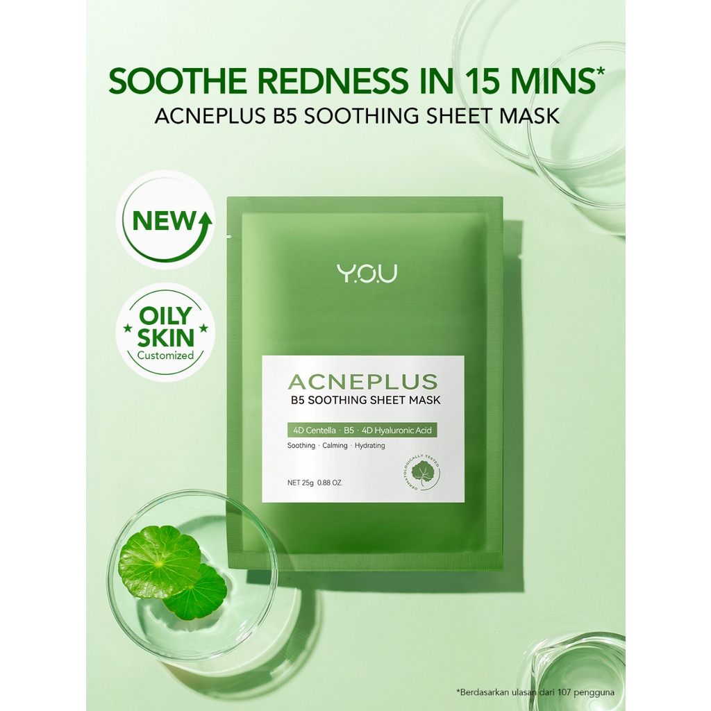 YOU AcnePlus B5 Soothing Sheet Mask | Masker Jerawat | Acne Treatment