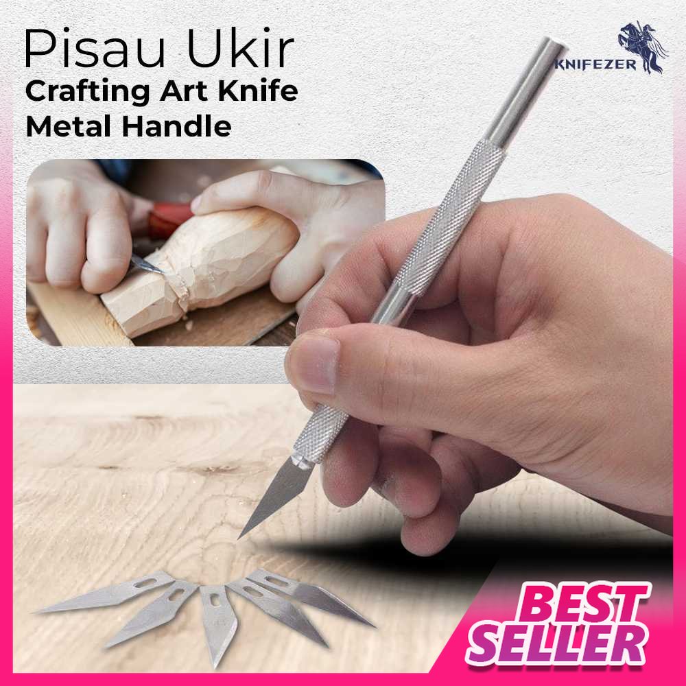 

KNIFEZER Pisau Ukir Seni Hobby Crafting Art Knife Metal Handle - WL-9309