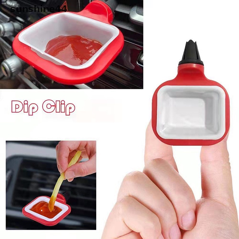 Sunshine Tempat Saos Kentang Goreng Mobil Portable Stand Dip Clip Keranjang Rak Kecap Mobil ID