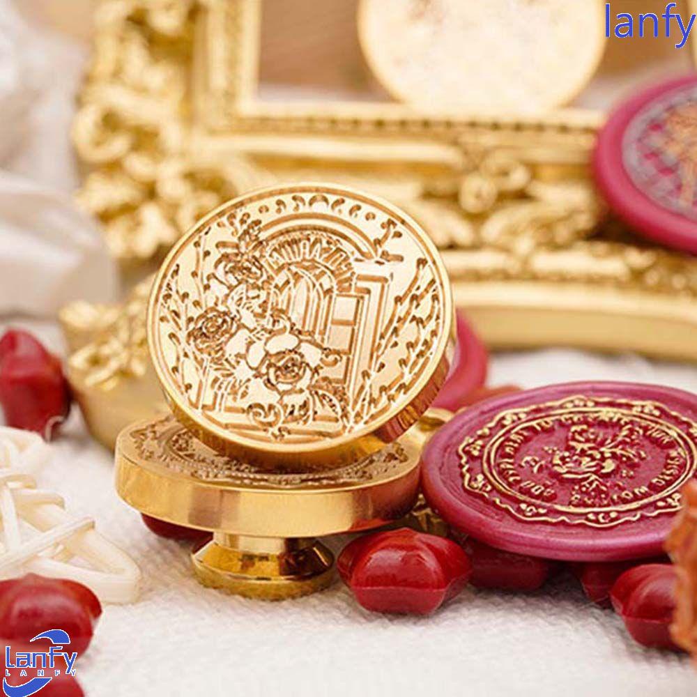 Lanfy Rose Wax Seal Timbul Bulat Amplop Seal Dekorasi Undangan Pernikahan Ulang Tahun Kartu Lilin Seal Cap Kepala