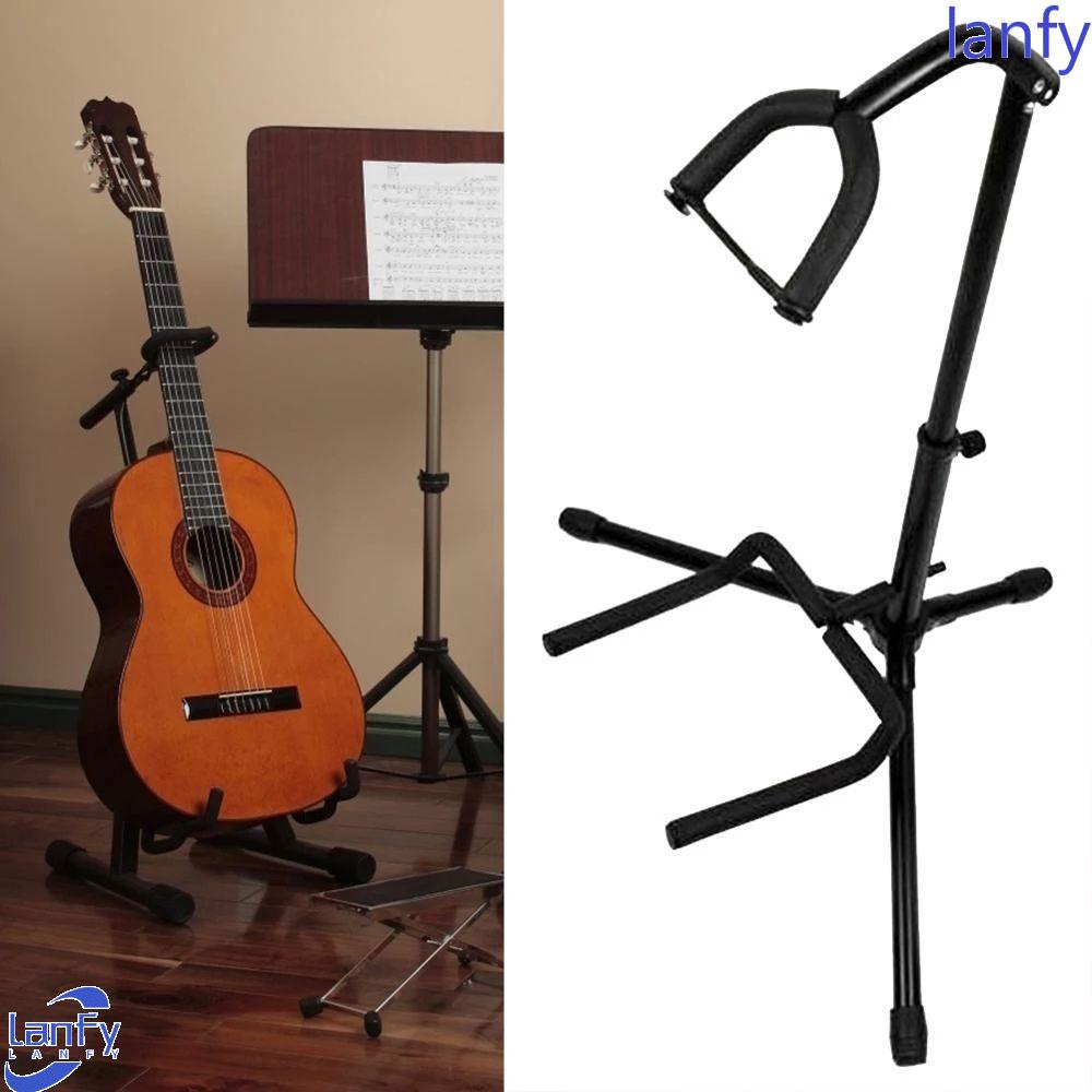 Lanfy Stand Gitar Portable Aksesoris Gitar Holder Telescopic Bass Stand Rak Display Gitar Lipat