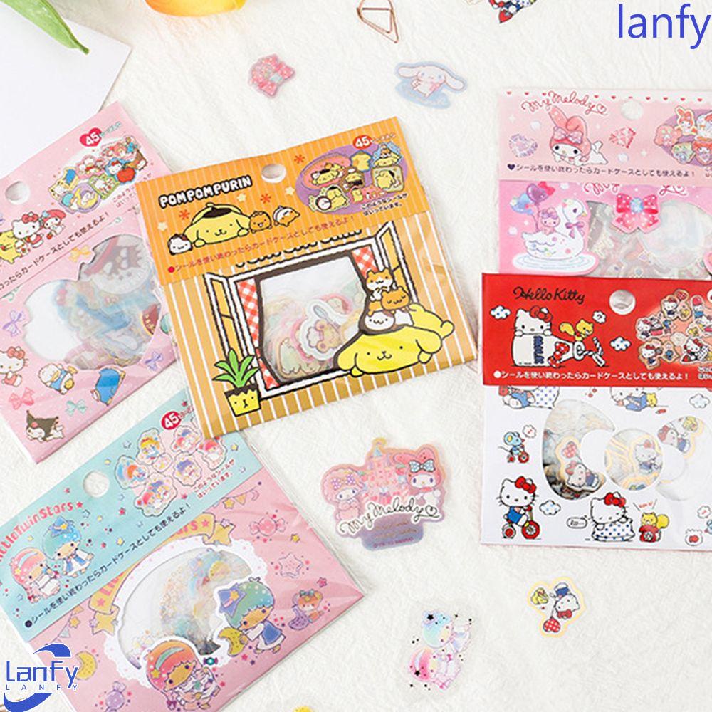 Lanfy Stiker PVC Cute Diary Alat Tulis Gadis Mainan Hadiah Kuromi KT Kucing Perlengkapan Sekolah Alat Tulis Kartun Hias Tongkat