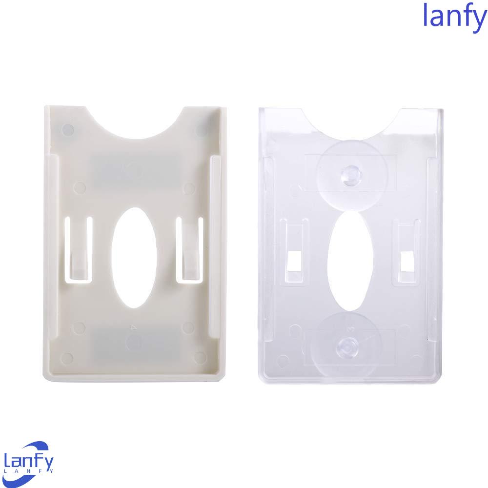 Lanfy IC Card Holder Aksesoris Mobil Konektor IC Card Transparan Tahan Lama ID Card Holder Kaca Depan Tag