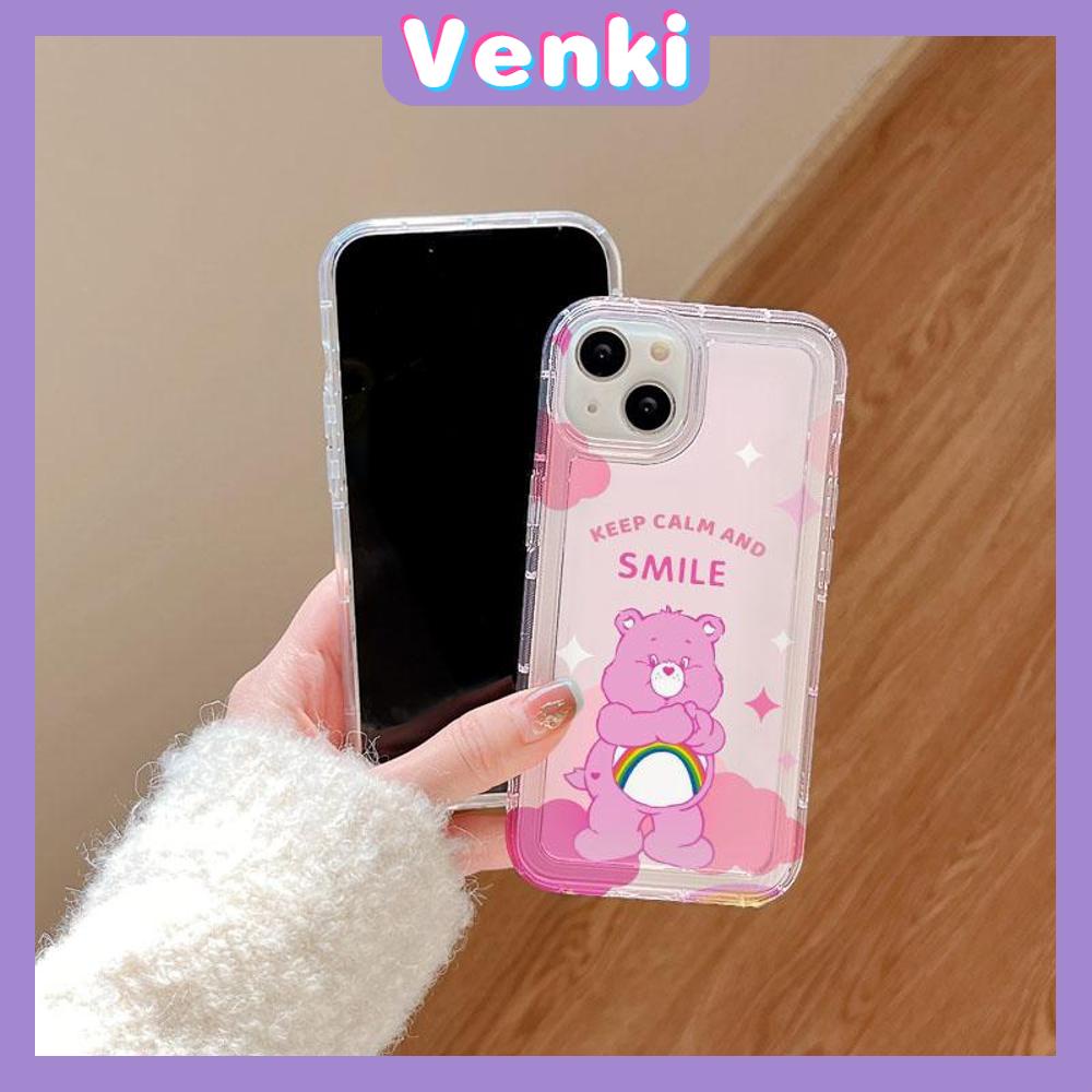 VENKI -For iPhone 11 iPhone Case Clear Case TPU Soft Case Airbag Shockproof Cute Cartoon Bear Compatible with iPhone 14 13 Pro Max iPhone 12 Pro Max 11 7Plus 6Plus XR xs max 7 8