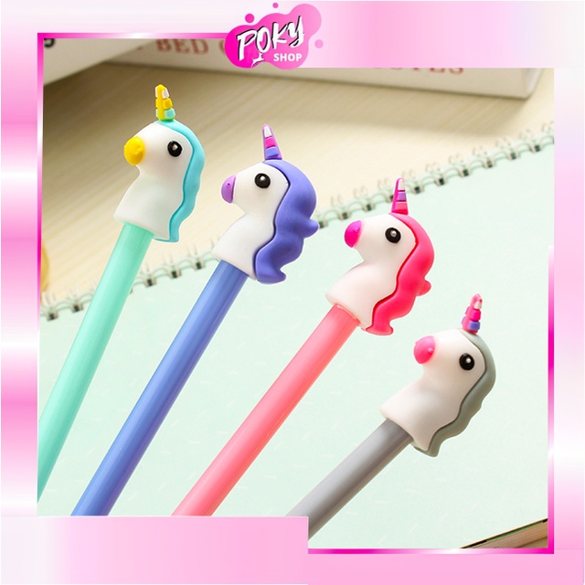 POKY - D6163 Pena Karakter Unicorn / Unicorn Gel Pen / Pena Gel S5613 / Pulpen Kepala Unicorn / Gel Pen / Pena Pulpen Gel Motif Unicorn