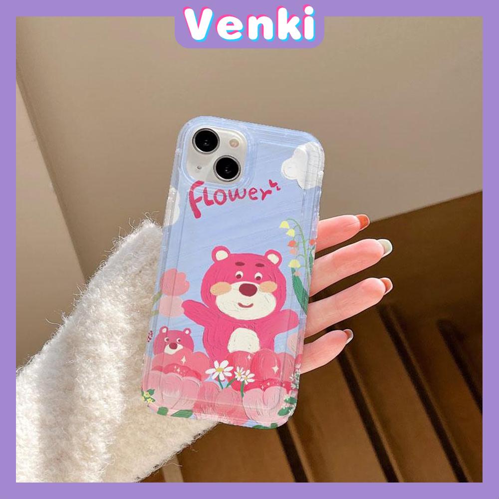 VENKI -For 11 iPhone Case Clear Case TPU Soft Case Airbag Shockproof Cute Oil Painting Bear Compatible with iPhone 14 13 Pro Max iPhone 12 Pro Max 11 7Plus 6Plus XR xs 7 8 Plus