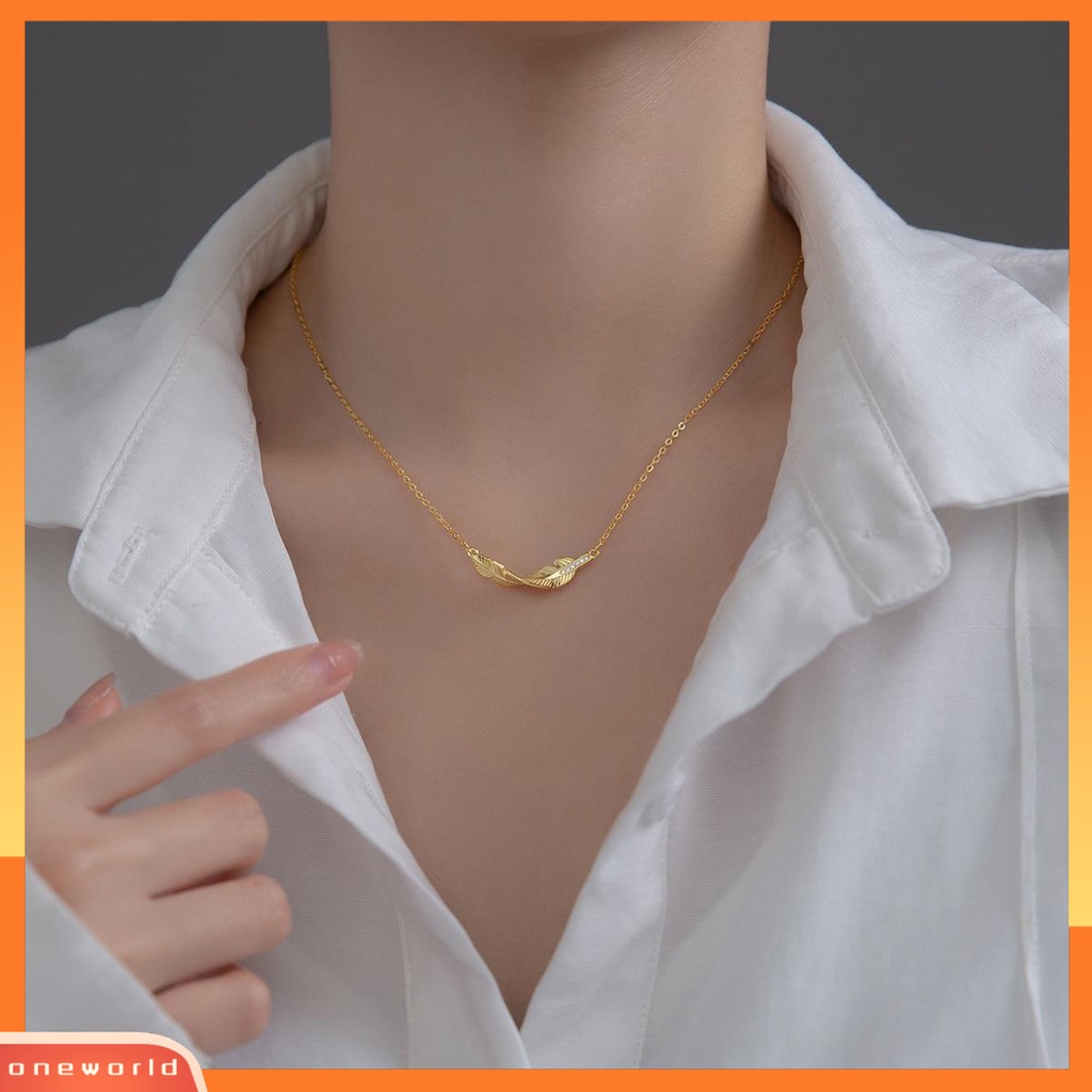 [EONE] Fashion Kalung Berlian Imitasi Bulu Liontin Indah Kepribadian Shiny Neck Dekorasi Perhiasan Romantis Liontin Perempuan Kalung Untuk Pesta