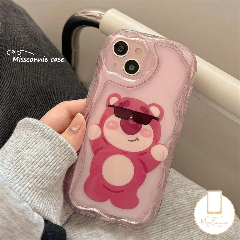 Casing Manyo Beruang Strawberry Lucu Untuk Redmi 9T A2 9A 9 10C 10A A1 10 9C NFC Redmi Note8 11s 11 9 10 10S 10Pro Max POCO M3 3D Wavy Curved Edge Glossy Soft Tpu Shockrpoof Cover