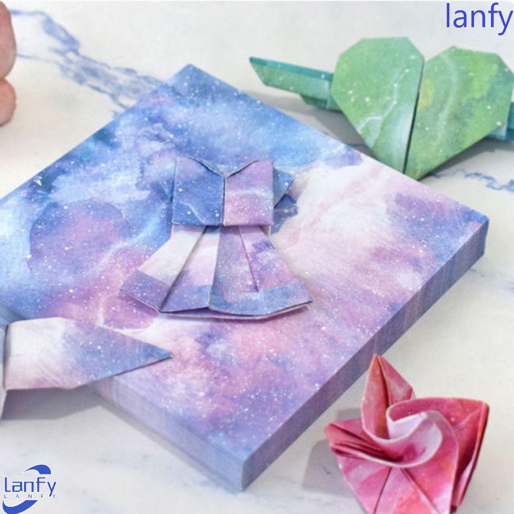 Lanfy Origami paper Premium Square Galaxy Double Sides Kertas Craft Motif Starry Potongan Kertas