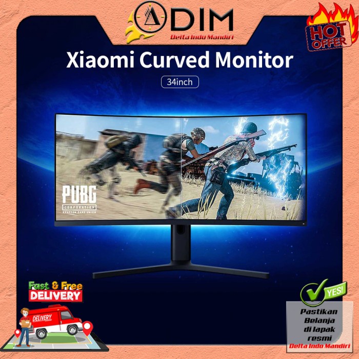 Monitor Gaming Xiaomi 34 Inch - Layar Ultra Wide 144Hz & FreeSync WQHD