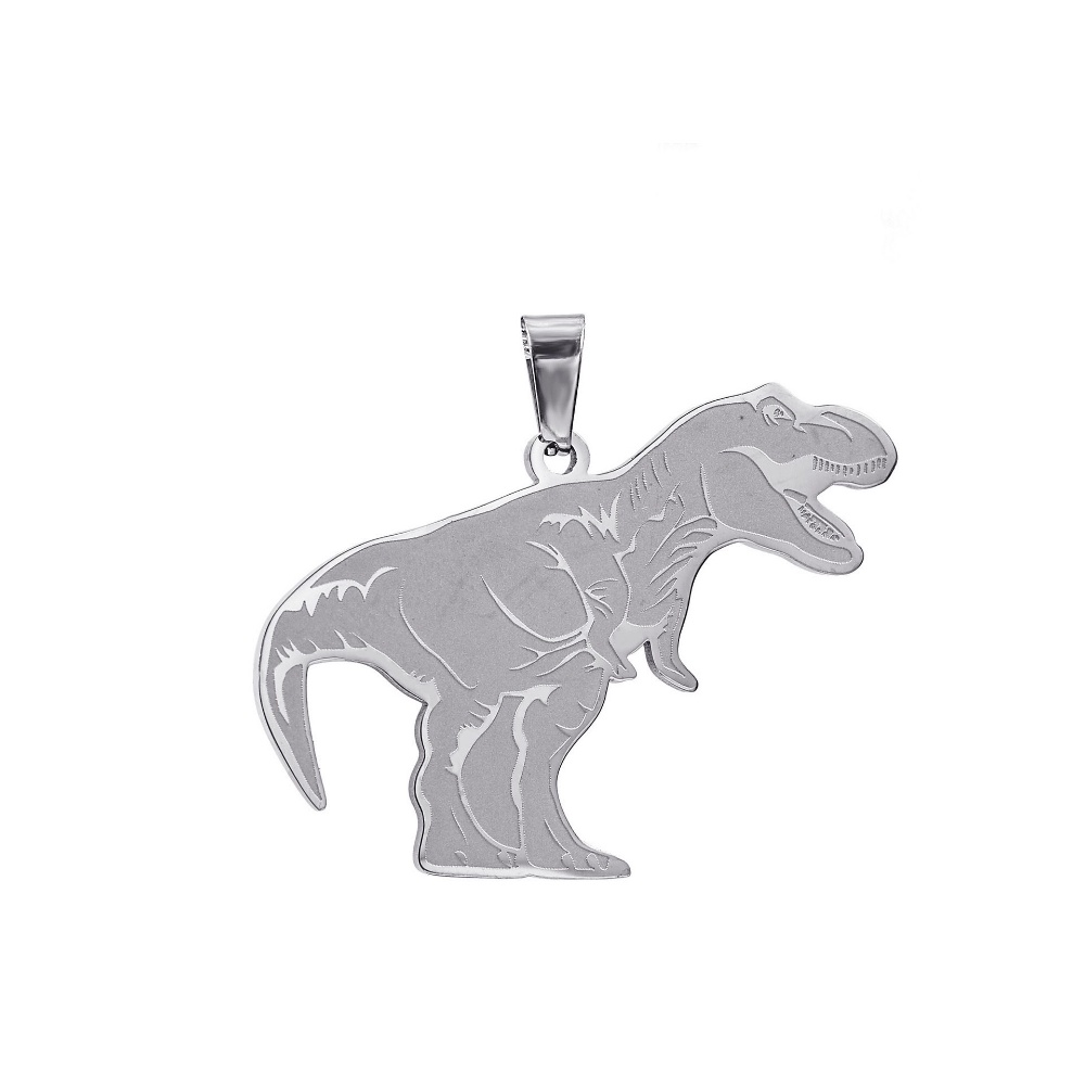 [X C Kalung] Emas &amp; Perak Baru Hip-hop Punk Retro Tyrannosaurus Rex Desain Dinosaurus Titanium Steel Liontin Kalung Anti Karat Untuk Pria Dan Wanita Perhiasan Hadiah Liburan