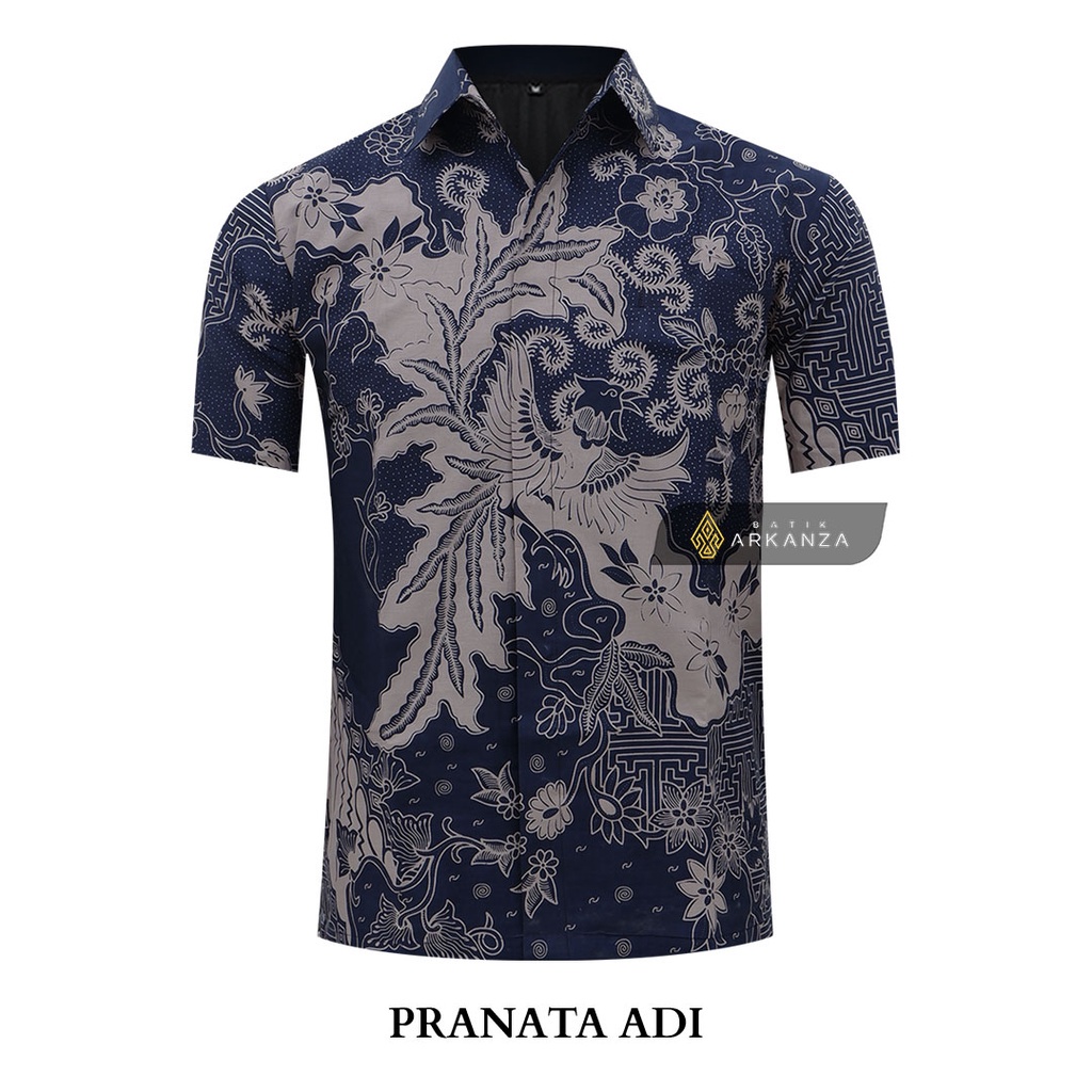 BATIK ARKANZA Motif PRANATA ADI  Kemeja  Batik Pria Cowok Laki Laki Slimfit Full Lapis Furing