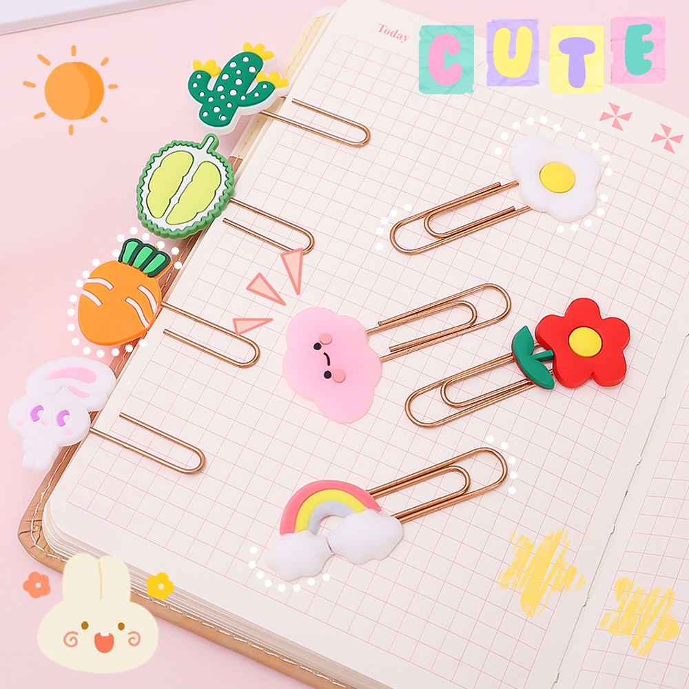 [Harga Grosir] 1pc Kreatif Lucu Penjepit Kertas Kartun Sekat Bookmark Folder Pagination Bookmark Warna-Warni Novelty Musim Semi Kertas Klip Kantor Sekolah Gadis Siswa Alat Tulis