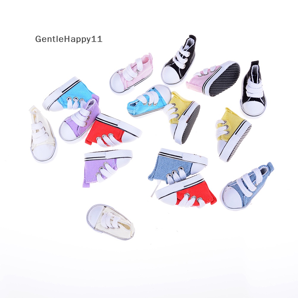 Sepatu Sneakers Aksesoris Boneka GentleHappy 5cm Untuk Boneka BJD, Mainan Sepatu Kanvas Mini Fashion id