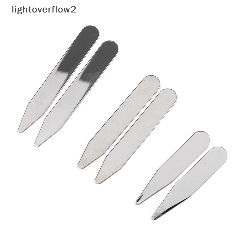 [lightoverflow2] 2pcs Bahan Stainless Steel Kerah Tetap Tulang Untuk Dress Kemeja Bisnis Pesta Perhiasan [ID]