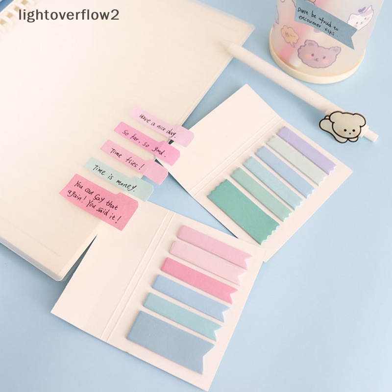 [lightoverflow2] 120sheets Macaroon Color Self Adhesive Memo Pad Sticky Notes Bookmark Point It Marker Memo Sticker Kertas Viskositas Kuat Perlengkapan Kantor Sekolah [ID]
