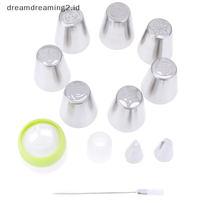 (drea) 7pcs Bunga Rusia Icing Piping Nozzle Pastry Tips Kue Decorag Alat Baking  //