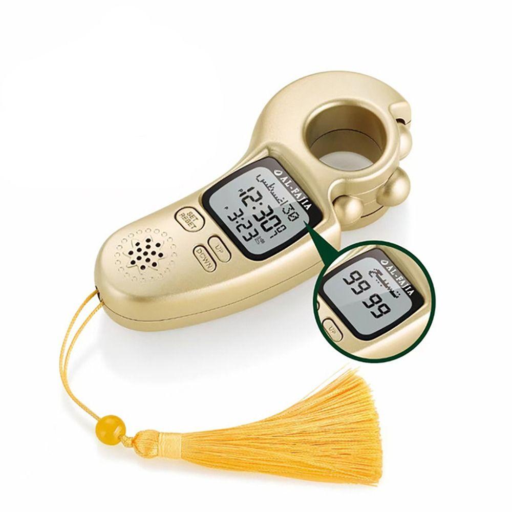 TOP Mini Finger Counter Stitch Marker Finger Dekompresi Tasbih Dengan Athan Jam Alarm Tally Counter LCD Elektrik