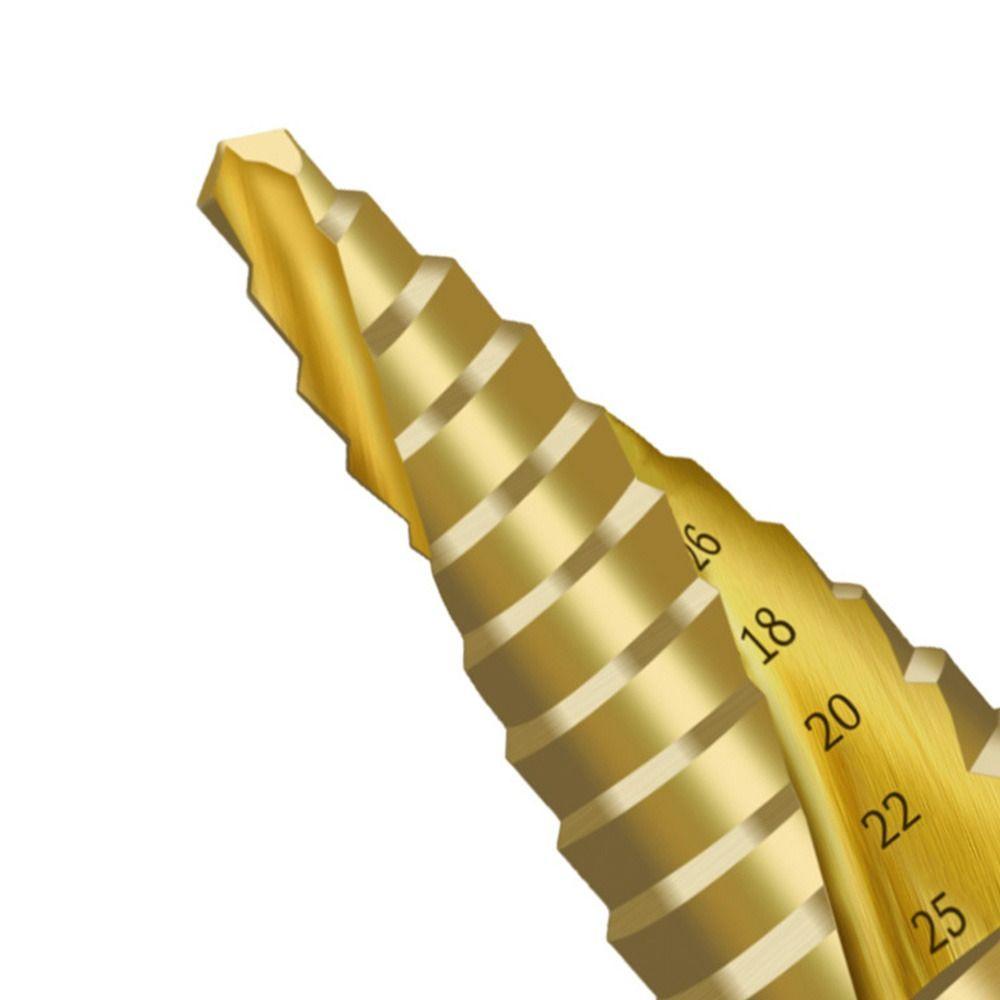 Populer Langkah Bor Kualitas Tinggi Hexagon Shank High-speed Steel Gold Pagoda Drill