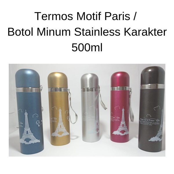 BOTOL THERMOS PARIS EIFFEL STAINLESS STEEL 500 ML / THERMOS PARIS 500 ML