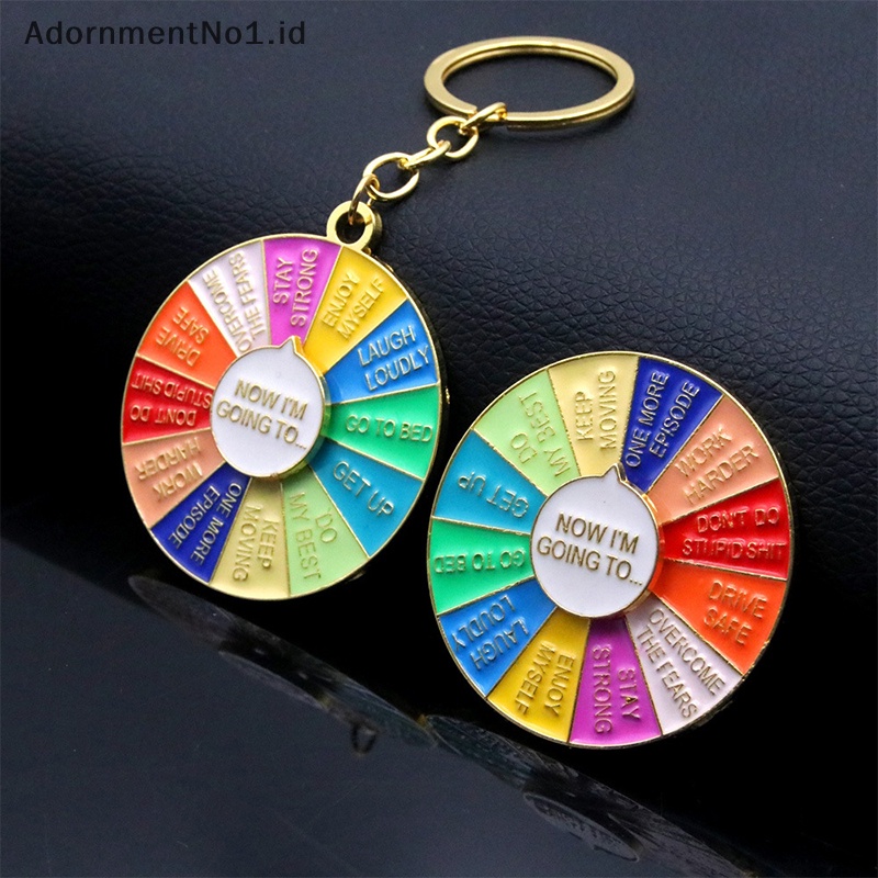 [AdornmentNo1] Fashion Rotatable Spin Wheel Keychains Color Compass Flower Key Chain Pendant Susah Memilih Dekorasi Tas Perhiasan [ID]