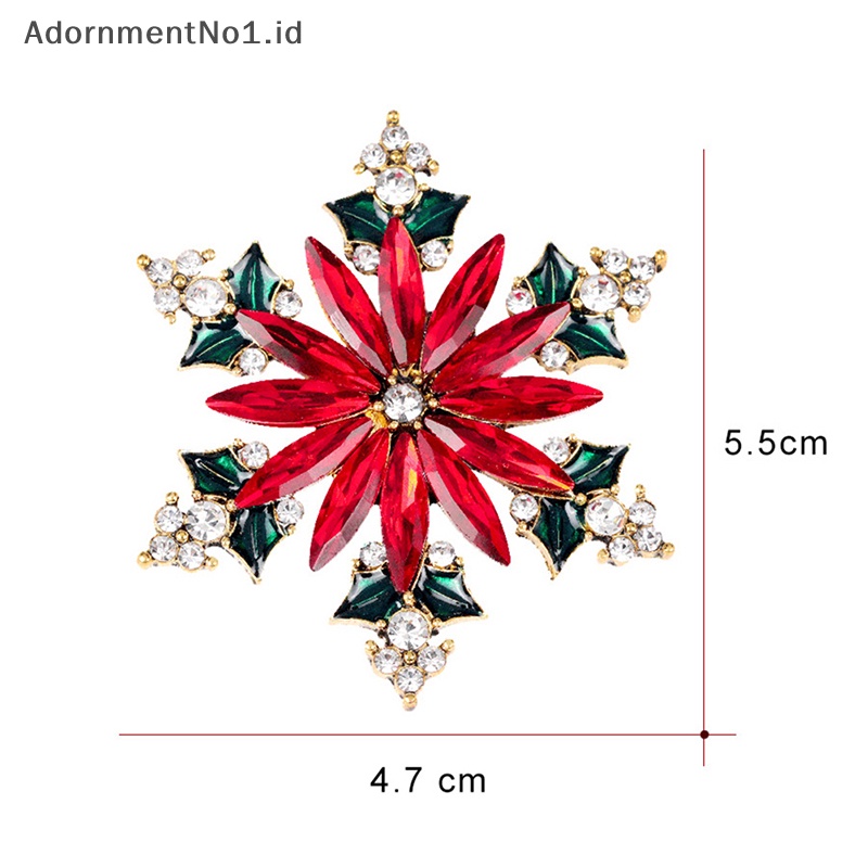 [AdornmentNo1] Bros Snowflake Berlian Imitasi Fashion Untuk Wanita Pakaian Mantel Pesta Perhiasan Aksesoris Hadiah [ID]