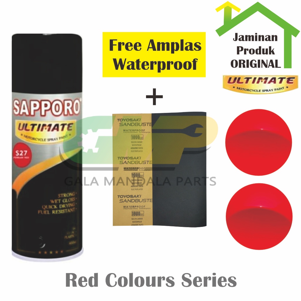

SAPPORO Ultimate Red Colours Series Cat Semprot Pilox Paint Spray S27 S28 S29