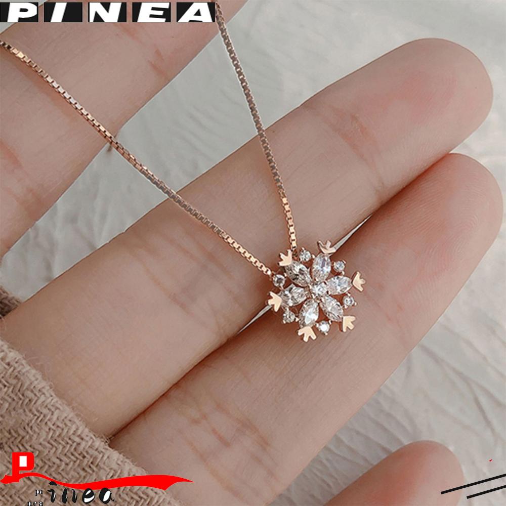 Liontin SnowFlake Zirkon Nanas Penjualan Panas Rantai Klavikula Mode Mewah