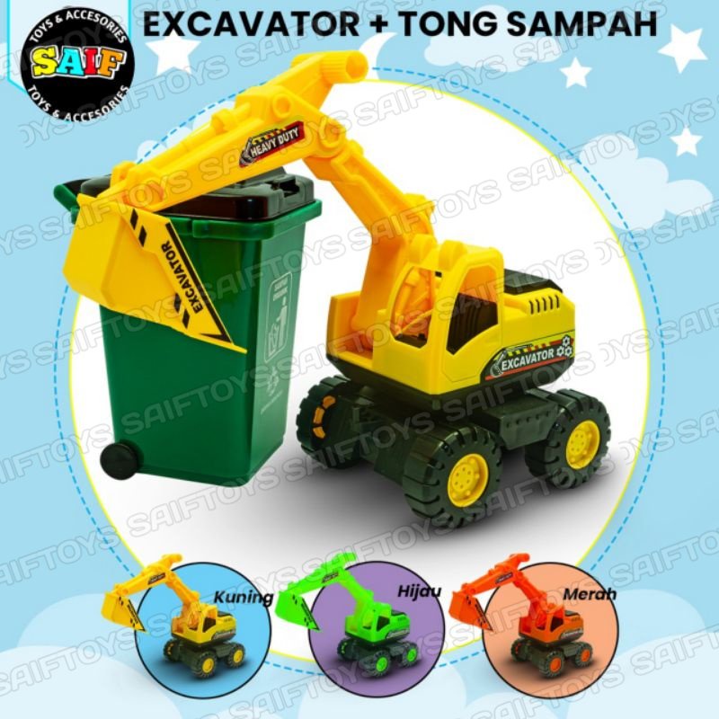 Mainan Anak Truk Excavator + Sampah / Mainan Truk Excavator/ Mainan Anak Truk