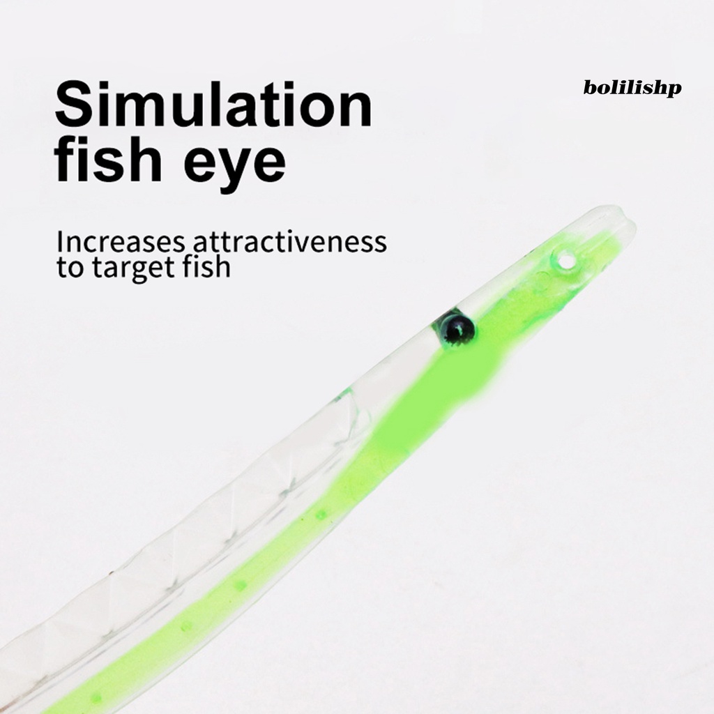 Bo-10pcs Umpan Ikan Umpan Penembus Kuat Lembut Hidup Luminous HairTail Shape Fishing Lure Shad Umpan Untuk Angling