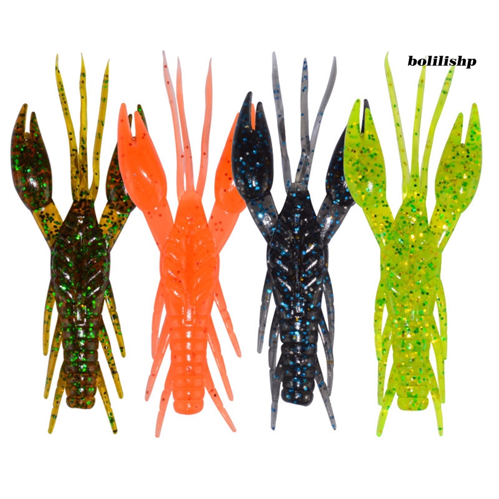 Bo-4 Pcs/Set 8cm/5.5g Umpan Udang Buatan Bentuk Hidup Tahan Air Terlihat Pengerjaan Halus Memancing Portabel Seperti Udang Asli Umpan Pancing Fishing Tackle