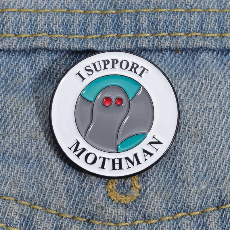 I Mendukung Mothman Enamel Pin Bros DIY Ransel Lencana Kerah Lapel Pin Hadiah Perhiasan Kartun Bros Aksesoris