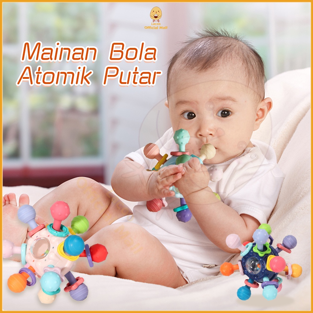 Lacoo Bola manhattan atomik putar Mainan bola bayi teether Bola jari BPA Free