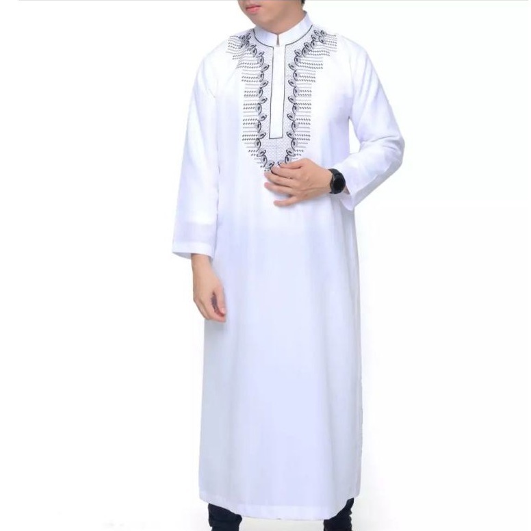 jubah pria gamis pria   jubah gamis pria dewasa putih bordir Gamis Pria no