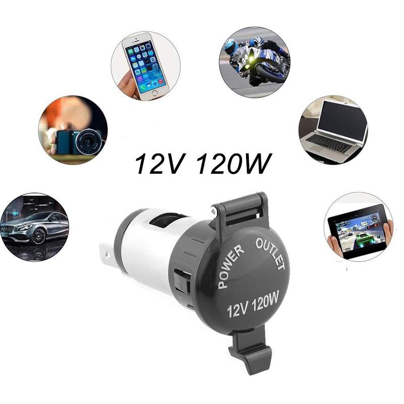 Tersediamobil Motor 12V 120W Pemantik Rokok Metal Power Socket Plug Outlet