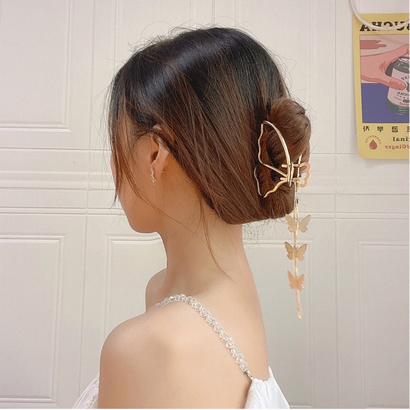 Butterfly Jepit Rambut Bentuk Kupu-Kupu Bahan Metal Ukuran Besar - SG