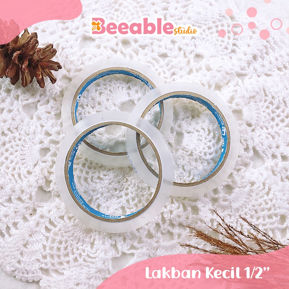 

Beeablestudio | Lakban 1/2 Inchi 72 Yard Selotip Isolasi Bening
