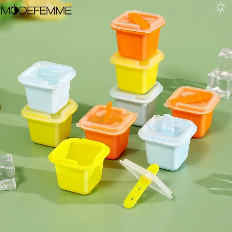 [Unggulan] Kotak Pembeku Es Loli Buah Mudah-Demoulding Icy Cube Mold Stackable Jelly Yogurt Mold Cup Nampan Pembuat Es Cepat Nyaman Untuk Rumah Bar Cafe