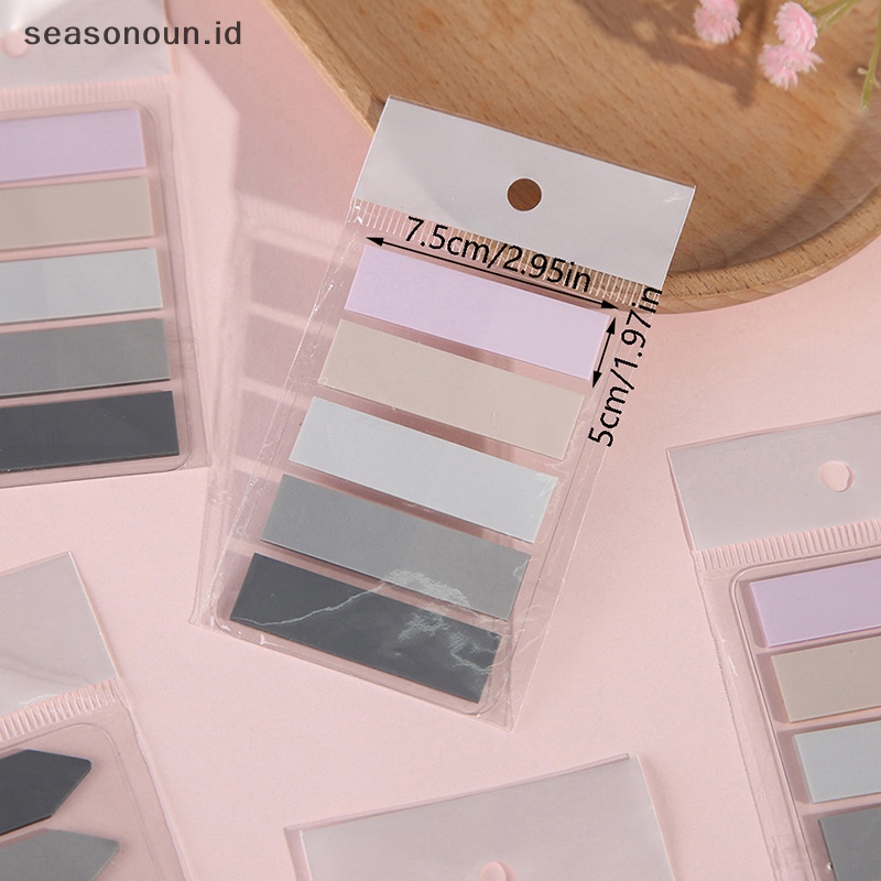 Seasonoun Indeks Warna Solid Memo Pad Lembaran Sticky Notes To Do List Planner Stiker Alat Tulis Halaman Bendera Kantor Dekorasi Hadiah.