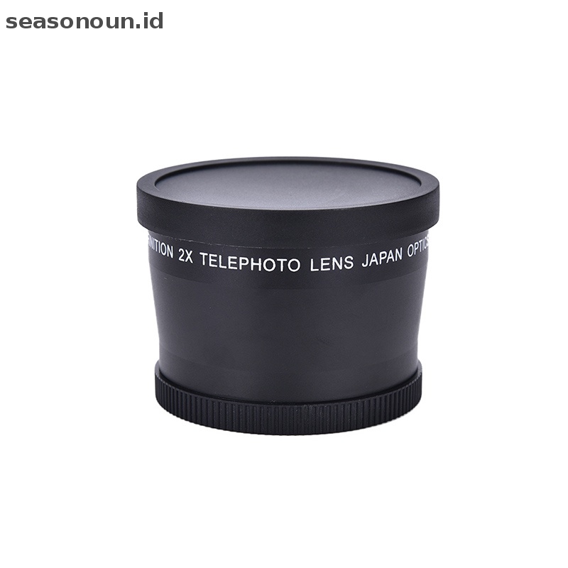 Lensa Tele Profesional Seasonoun 58mm 2.0X+kain Pembersih Untuk Canon Nikon Sony Pentax.