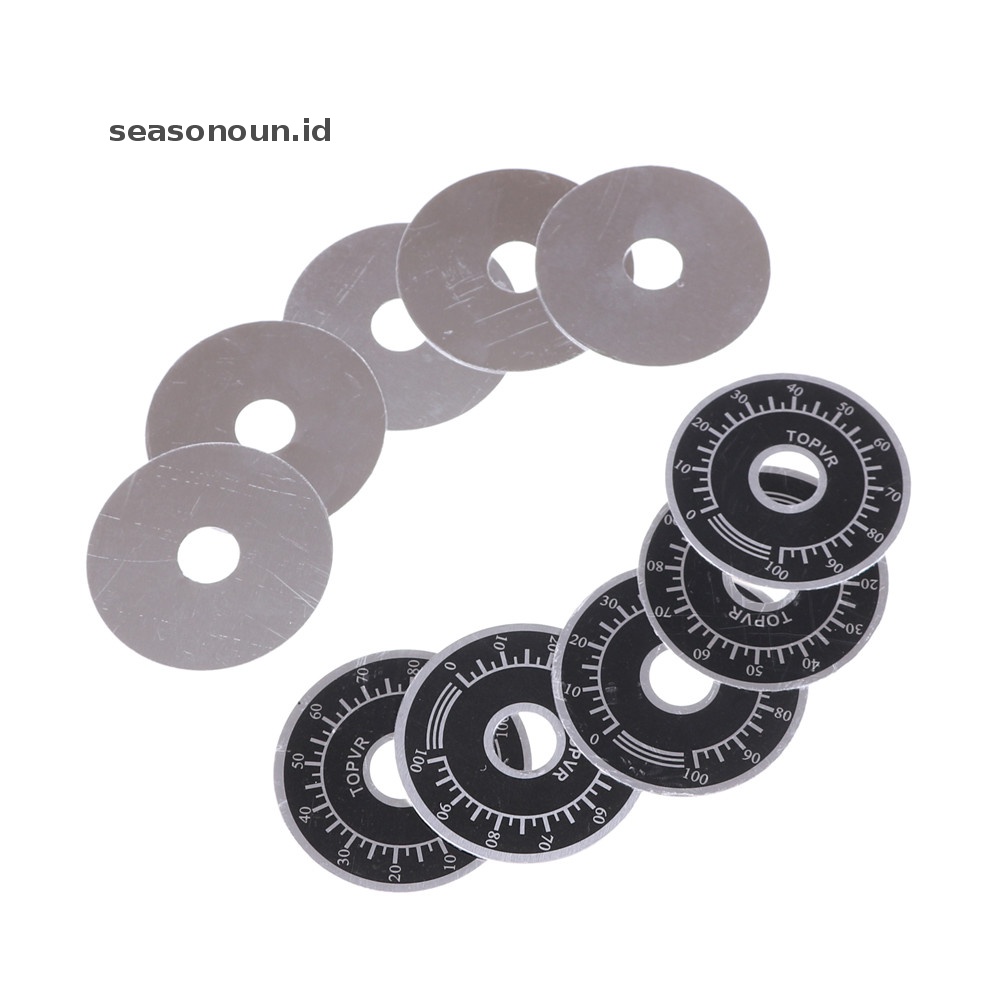 Seasonoun 10Pcs 0-100 WTH118 WX112 RV24YN Potensiometer knob scale Timbangan digital.