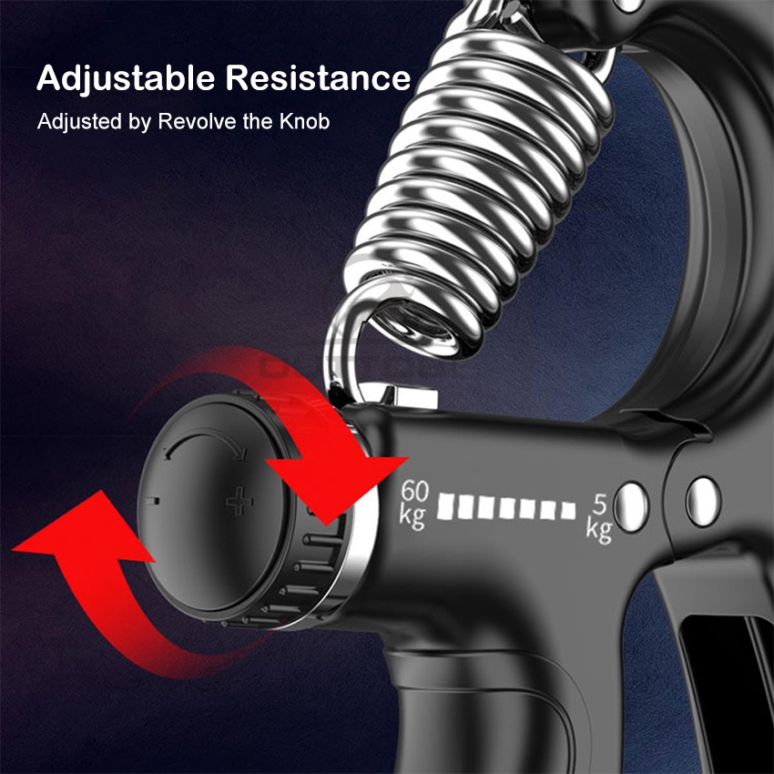 (Dalam Stok, Dikirim Dari Jakarta)Outtobe handgrip adjustable 5-60 KG alat latihan otot/penguat tangan adjustable spring portable pelatih otot lengan handgrip olahraga tangan