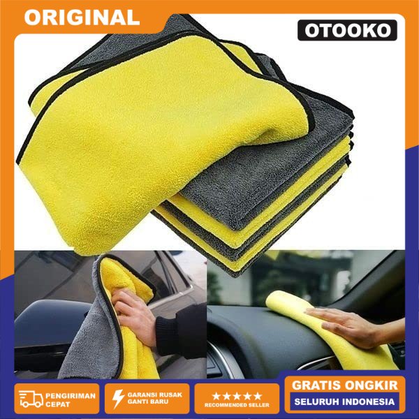 Kain Lap Microfiber 2 Sisi 30x40 Multifungsi Mobil Motor Dapur 30 x 40