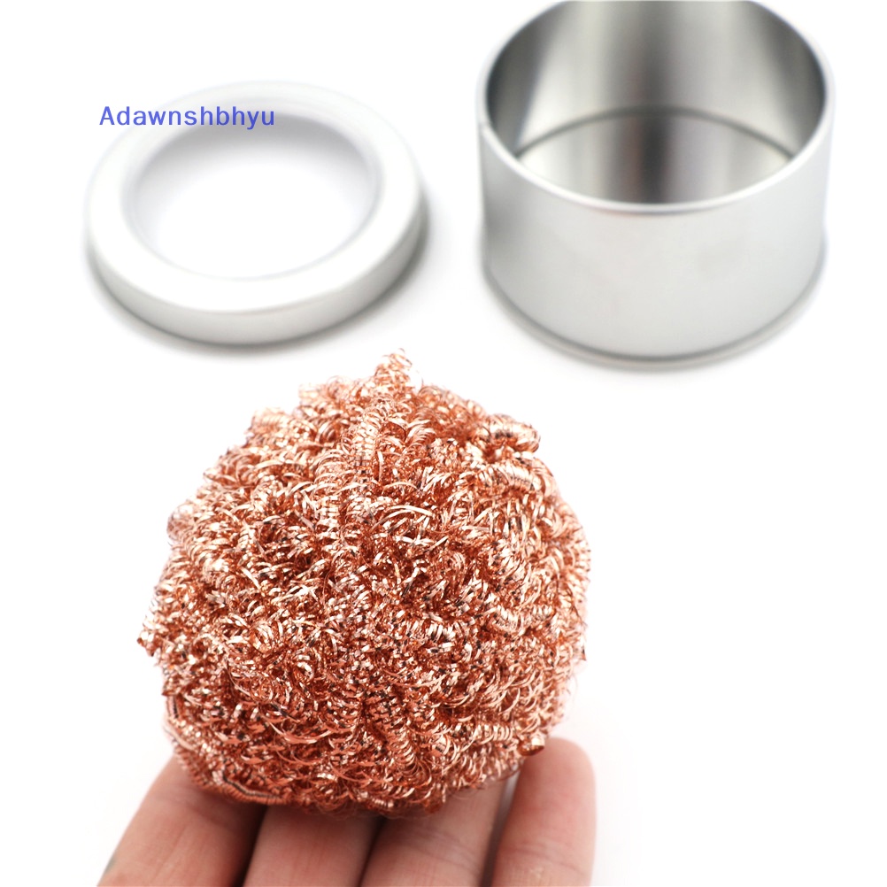 Adhyu Soldering Iron Tip Cleaning Wire Scrubber Cleaner Ball Dengan Kotak Case Metal ID