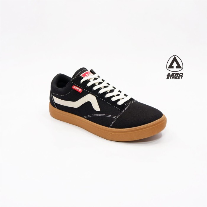 (COD) Aerostreet 36-45 Massive Hitam Gum - Sepatu Sneakers Casual 21HH23 - 39