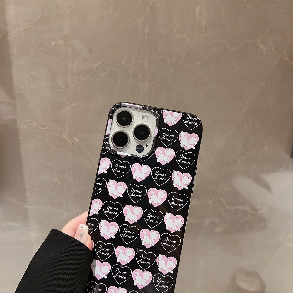 Ins Cute Pink Cat Kartun Silikon Case Untuk Iphone SE 2020 7 /8 Plus 14x XR XM 11 12 MINI 13 PRO MAX Casing Cover Pelindung AT0287