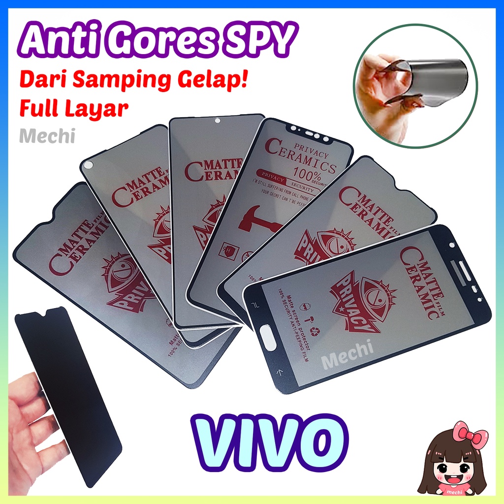 Anti Gores SPY Hitam Vivo 1601 1606 1612 1713 1716 1718 1723 1724 1802 1804 1806 1807 1808 1811 1812