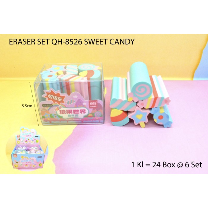 penghapus pensil set sweet candy isi 6 -Zilong