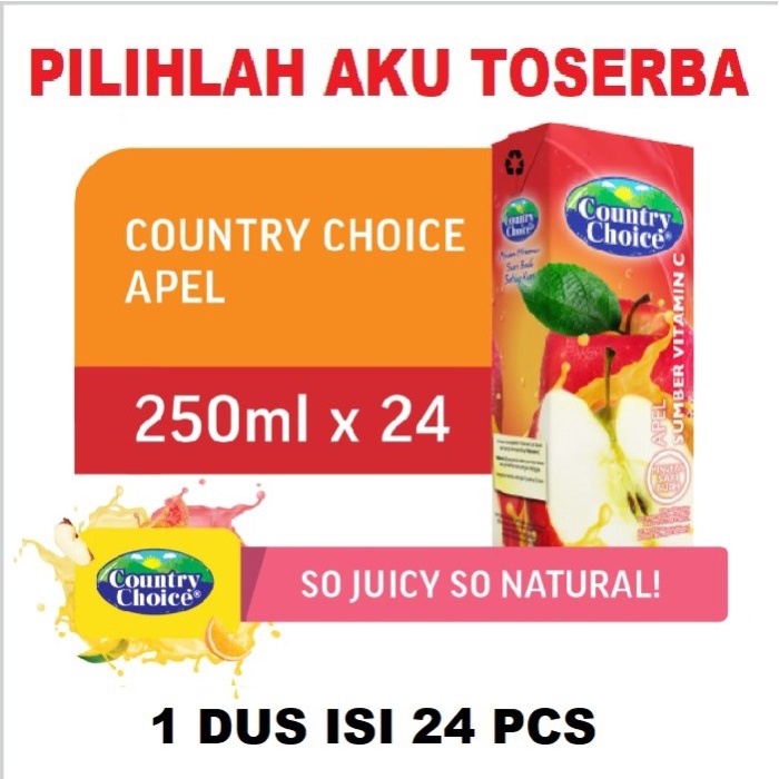 Country Choice APPLE Jus Apel 250 ml - ( HARGA 1 DUS ISI 24 )